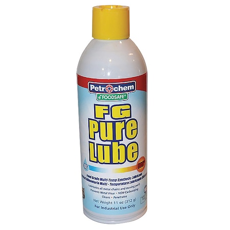 FG Pure Lube, Food Grade, Mult-Temp Synthetic Lubricant, 11 oz, Aerosol Can, Amber MPN:FG PURE LUBE