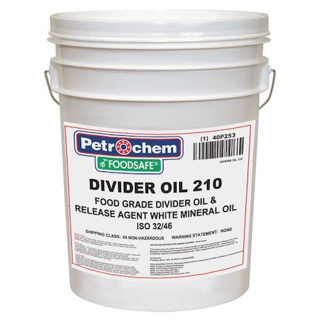 Divider Oil, Food Grade, 5 Gal. MPN:FOODSAFE DIVIDER OIL 210-005