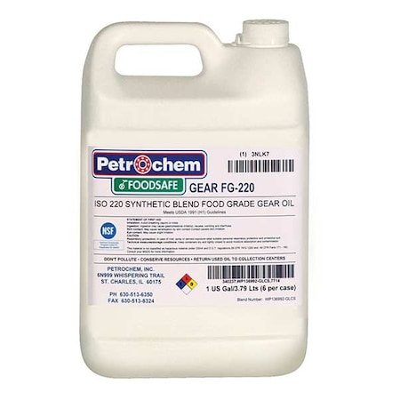 Lubricant, 1 gal, Drum, Semi-Synthetic Base, 445 Degrees F Max Op Temp, Clear MPN:FOODSAFE GEAR FG-220-001