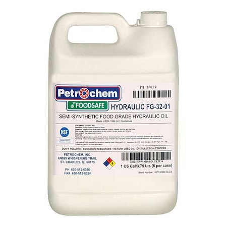 Food Grade SemiSyn Hydraulic Oil, ISO 32 MPN:FOODSAFE HYDRAULIC FG-32-001