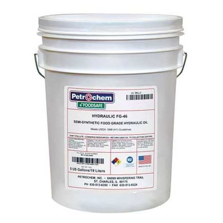 Food Grade SemiSyn Hydraulic Oil, ISO 46 MPN:FOODSAFE HYDRAULIC FG-46-005