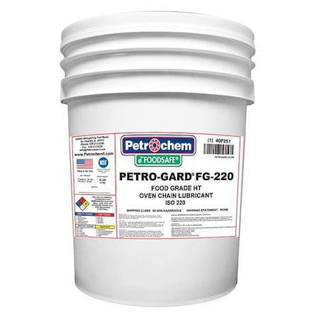 Food Grade High Temp Lubricant, 5 Gal. MPN:FOODSAFE PETRO-GARD FG-220-005