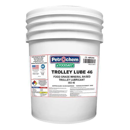 Food Grade Trolley Lubricant, 5 Gal. MPN:FOODSAFE TROLLEY LUBE 46-005