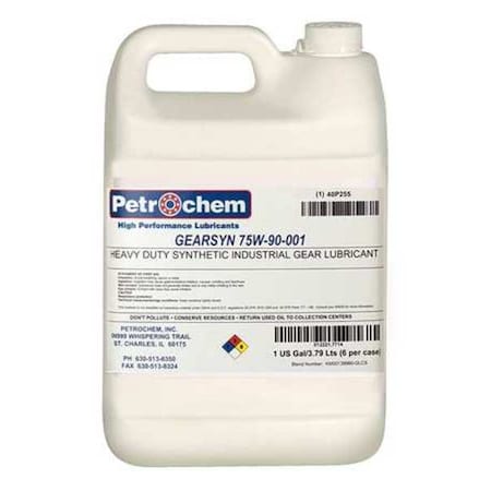 Lubricant, 1 gal, Jug, Synthetic Base, 425 Degrees F Max Op Temp, Amber MPN:GEARSYN 75W-90-001