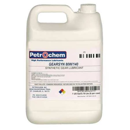 Lubricant, 1 gal, Jug, Synthetic Base, 450 Degrees F Max Op Temp, Amber MPN:GEARSYN 80W-140-001
