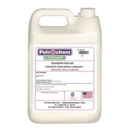 General Purpose Lubricant, 1 gal, Jug, Synthetic Base, 515 Degrees F Max Op Temp, Colorless MPN:GEARSYN FGG-150-001