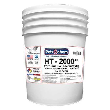 Chain & Wire Rope Lubricant, 5 gal, Pail, Synthetic Base, 655 Degrees F Max Op Temp, Yellow MPN:HT-2000