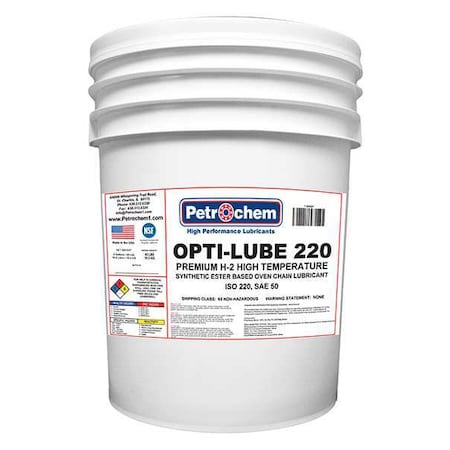 Chain & Wire Rope Lubricant, 5 gal, Jug, Synthetic Base, 695 Degrees F Max Op Temp, Yellow MPN:OPTI-LUBE 220-005