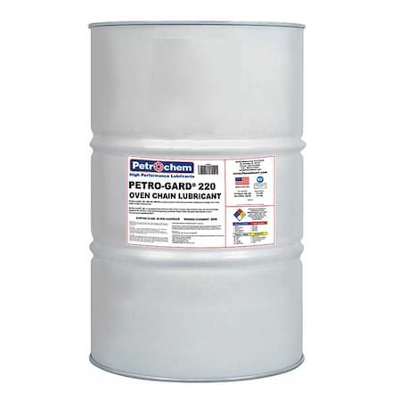 Chain & Wire Rope Lubricant, 55 gal, Drum, Synthetic Oil Base, 670 Degrees F Max Op Temp, Amber MPN:PETRO-GARD 220-055