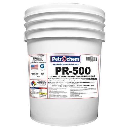 Chain & Wire Rope Lubricant, 5 gal, Bucket, Synthetic Base, 545 Degrees F Max Op Temp, Amber MPN:PR-500