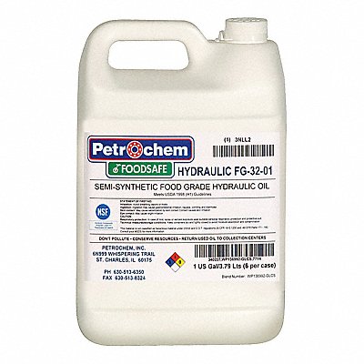 Food Grade SemiSyn Hydraulic Oil ISO 32 MPN:FOODSAFE HYDRAULIC FG-32-001