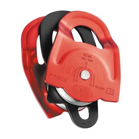 Prusik Twin Pulley, 8100 lbs, Red/Black MPN:P65A