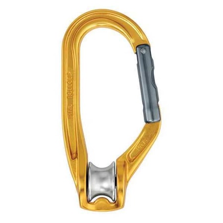Carabiner Pulley, Aluminum, Gold MPN:P74