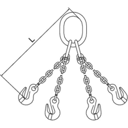 Chain Sling, G120, QOG, Alloy Steel, 10 ft L MPN:10G120QOG/10
