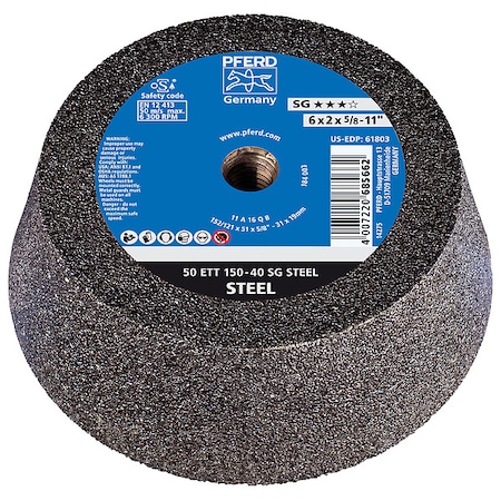 Flaring Cup Wheel, Steel, Al/Oxd, 6