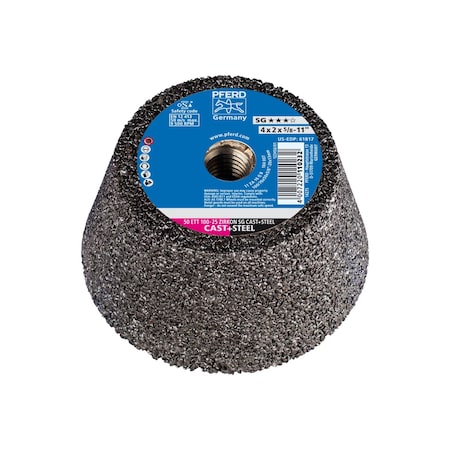 Cup Wheel, Zirc, Steel, Black, 4 MPN:61817