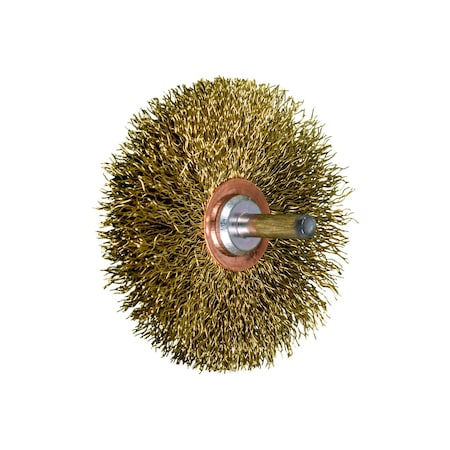 Wheel Brush, Mtd Crimp, .014 Brass Wire, 3 MPN:82914