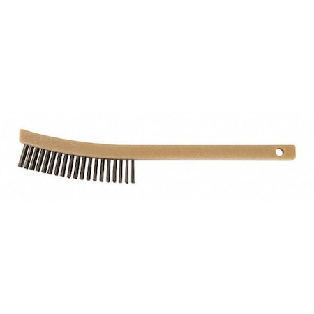 Curved Scrtch Brush, Polypro, SSWire, 3x19 in, 7-1/2 in L Handle, 6-1/4 in L Brush, Synthetic MPN:85014