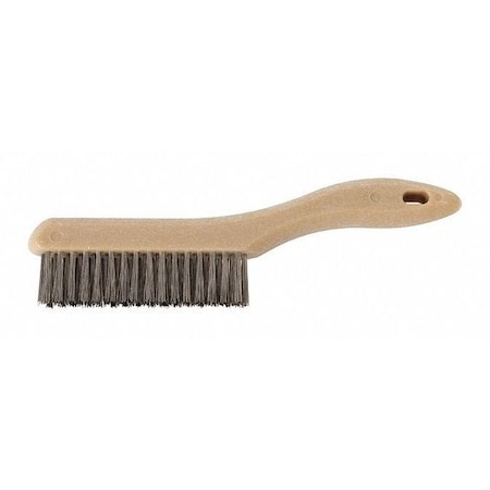 Shoe Handle Scratch Brush - 4x16 Rows, SS Wire, Plastic Block MPN:85039