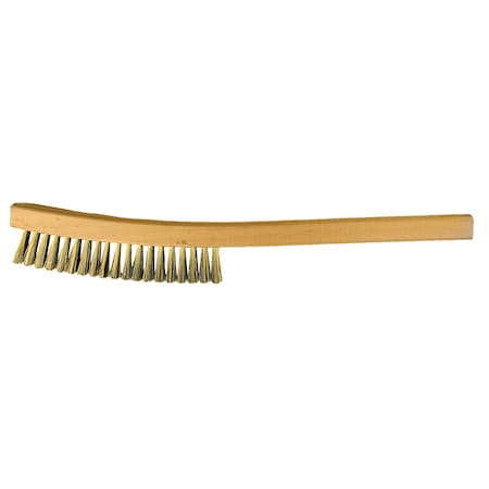 Curved Handle Platers Brush - 3 Rows, .005 Brass Wire MPN:89544