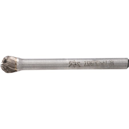 Carbide Bur - Ball Shape, DBL Cut - 3/16
