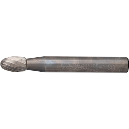 Carbide Bur - Oval Shape, SGL Cut - 1/4