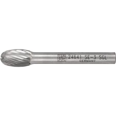Carbide Bur - Oval Shape, SGL Cut - 3/8