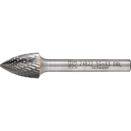 Carbide Bur - Tree Shape (Pointed), DBL Cut - 1/2