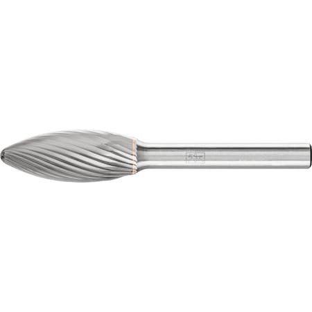 Carbide Bur - Flame Shape, SGL Cut - 1/2 in x 1-1/4 in x 1/4 in Shank - SH-5 MPN:24881
