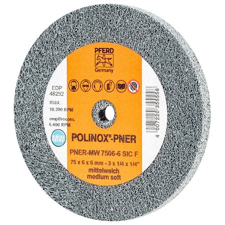 Unitized Wheel, 3 in Dia, 1/4 in W, 1/4 in Arbor Hole MPN:48292