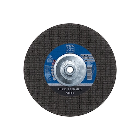 Abrasive Cut-Off Wheel, Type 27, 9 in Dia, 1/8 in Thick, 5/8 in-11 Arbor Hole Size, 24 Grit MPN:63113