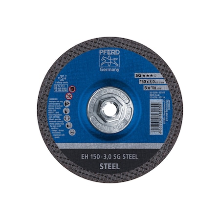 Abrasive Cut-Off Wheel, Type 27, 6 in Dia, 1/8 in Thick, 5/8 in-11 Arbor Hole Size, 24 Grit MPN:63119