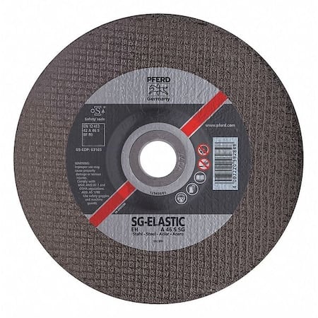 Depressed Center Cut-Off Wheel, Type 27, 5 in Dia, 0.045 in Thick, 7/8 in Arbor Hole Size, 46 Grit MPN:63163
