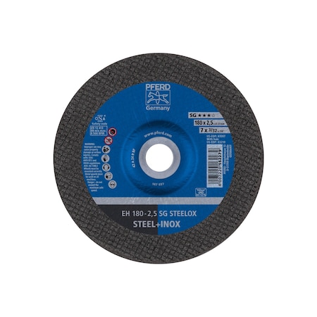 Abrasive Cut-Off Wheel, Type 27, 7 in Dia, 3/32 in Thick, 7/8 in Arbor Hole Size, Aluminum oxide A MPN:63207