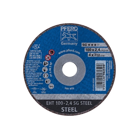 Abrasive Cut-Off Wheel, Type 1, 4 in Dia, 3/32 in Thick, 5/8 in Arbor Hole Size, Aluminum oxide A MPN:63502