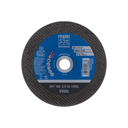Abrasive Cut-Off Wheel, Type 1, 7 in Dia, 3/32 in Thick, 7/8 in Arbor Hole Size, Aluminum oxide A MPN:63508