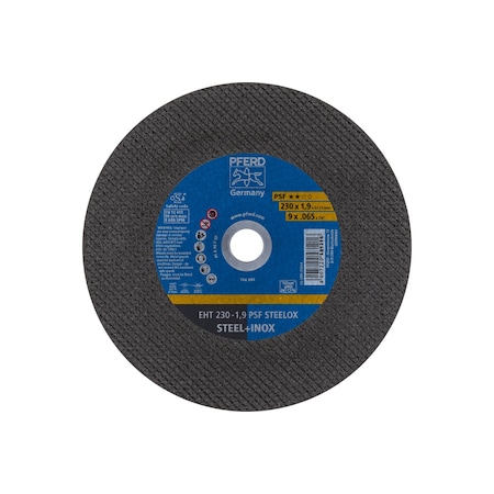 Abrasive Cut-Off Wheel, Type 1, 9 in Dia, 0.045 in Thick, 7/8 in Arbor Hole Size, Aluminum Oxide MPN:63554