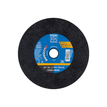 Abrasive Cut-Off Wheel, Type 1, 7 in Dia, 3/32 in Thick, 7/8 in Arbor Hole Size, Aluminum Oxide MPN:63566