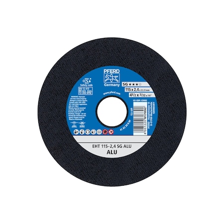 Abrasive Cut-Off Wheel, Type 1, 4-1/2 in Dia, 3/32 in Thick, 7/8 in Arbor Hole Size, 30 Grit MPN:63602