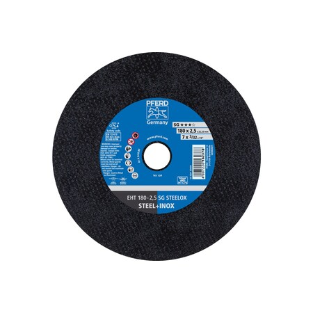 Abrasive Cut-Off Wheel, Type 1, 7 in Dia, 1/8 in Thick, 7/8 in Arbor Hole Size, Aluminum oxide A MPN:63609