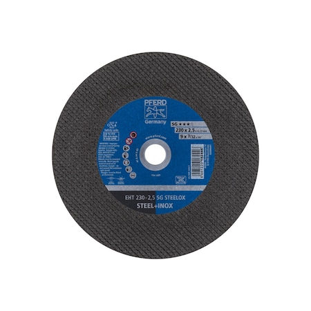 Abrasive Cut-Off Wheel, Type 1, 9 in Dia, 3/32 in Thick, 7/8 in Arbor Hole Size, Aluminum oxide A MPN:63611