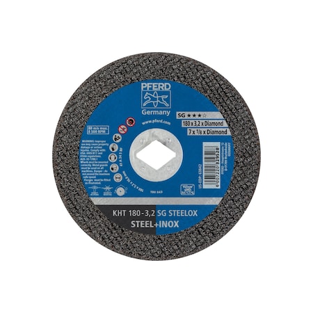 Abrasive Cut-Off Wheel, Type 1, 7 in Dia, 1/8 in Thick, 5/8 in-1/2 in Arbor Hole Size, 24 Grit MPN:63842