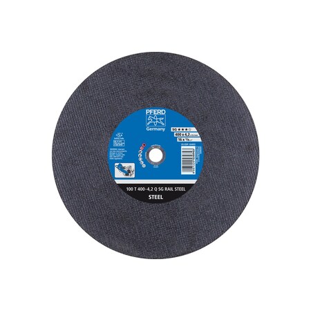 Abrasive Cut-Off Wheel, 16 in Dia, 1/8 in Thick, 1 in Arbor Hole Size, Aluminum oxide A, 24 Grit MPN:64403