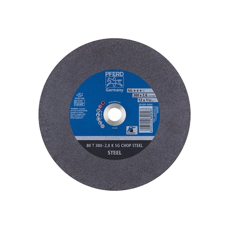 Large Diameter Cut-off Wheel, 12 in Dia, 3/32 in Thick, 1 in Arbor Hole Size, Aluminum oxide A MPN:64501