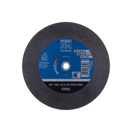 Large Diameter Cut-off Wheel, Type 1, 14 in Dia, 1/8 in Thick, 1 in Arbor Hole Size, 36 Grit MPN:64505
