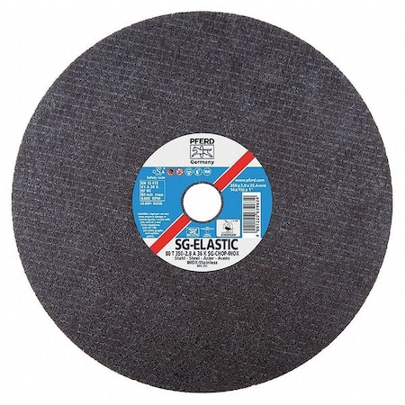 Abrasive Cut-Off Wheel, Type 1, 14 in Dia, 0.0938 in Thick, 1 in Arbor Hole Size, Aluminum Oxide MPN:64508