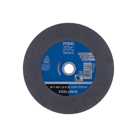 Abrasive Cut-Off Wheel, 16 in Dia, 3/32 in Thick, 1 in Arbor Hole Size, Aluminum oxide A, 36 Grit MPN:64509