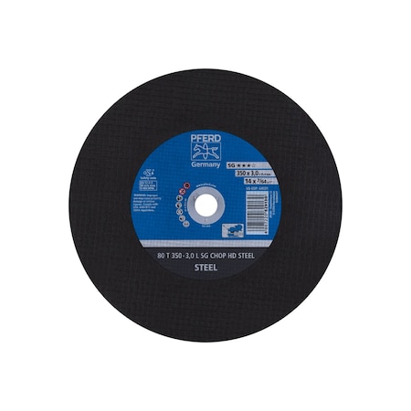 Abrasive Cut-Off Wheel, 14 in Dia, 1/8 in Thick, 1 in Arbor Hole Size, Aluminum oxide A, 30 Grit MPN:64531