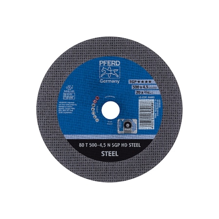 Large Diameter Cut-off Wheel, 20 in Dia, 3/16 in Thick, 1 in Arbor Hole Size, Aluminum oxide A MPN:66005