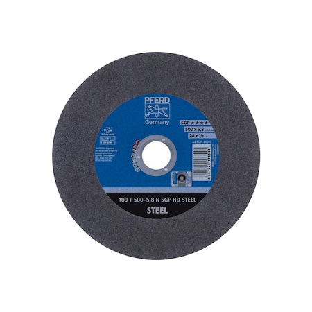 Abrasive Cut-Off Wheel, 20 in Dia, 3/16 in Thick, 1 in Arbor Hole Size, Aluminum oxide A, 24 Grit MPN:66019